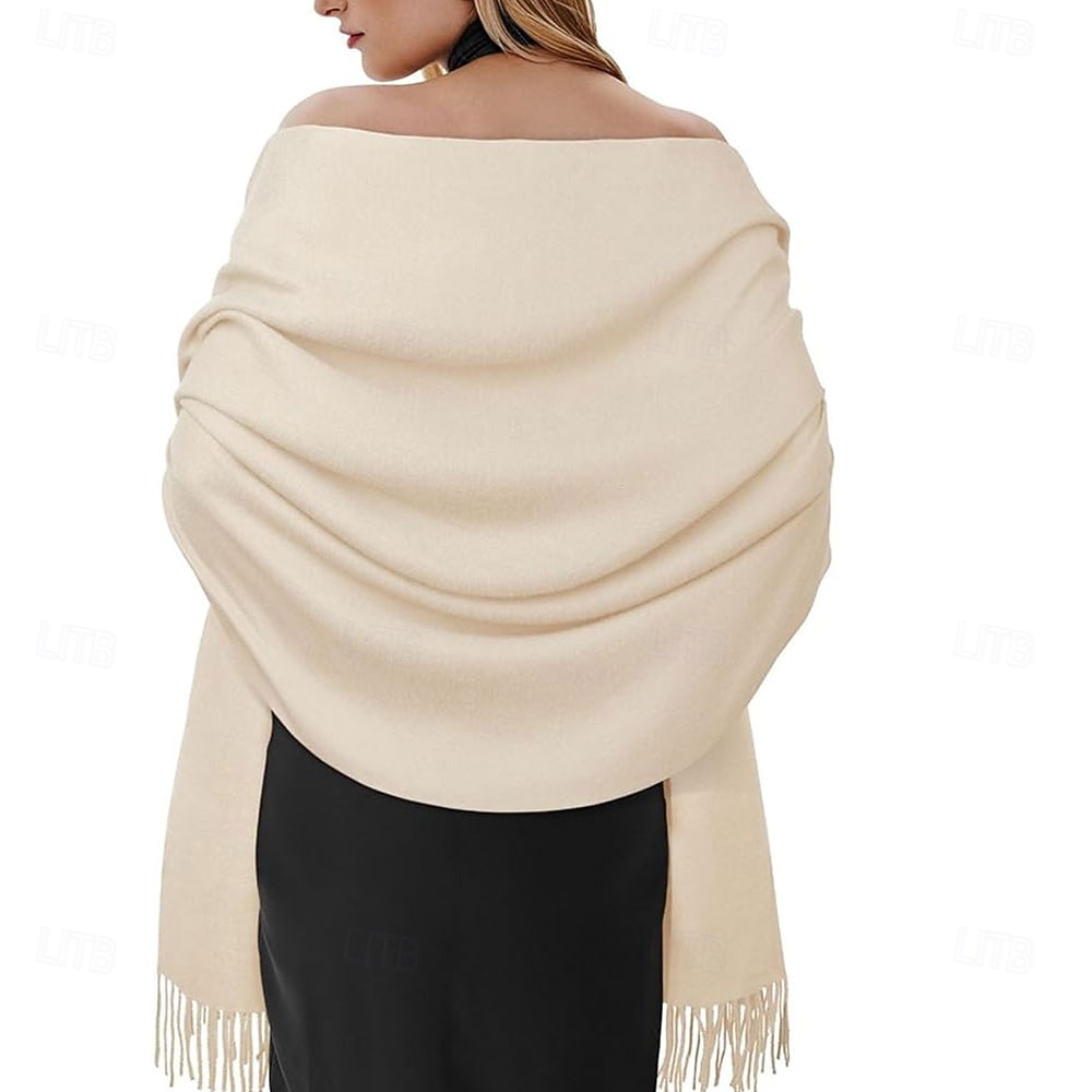 Damepashmina-sjal og sjal til aftenkjoler bryllupsfest brudepike vintervarmt langt skjerfsjal 2025 - $25.99 –P1