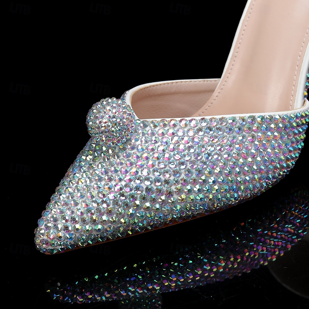 Champagnerfarbenes Set mit Strass-Stilettos und Clutch für Damen – elegante High Heels mit spitzer Spitze für Hochzeiten, Abschlussbälle und Abendpartys 2026 - $109.99 –P1