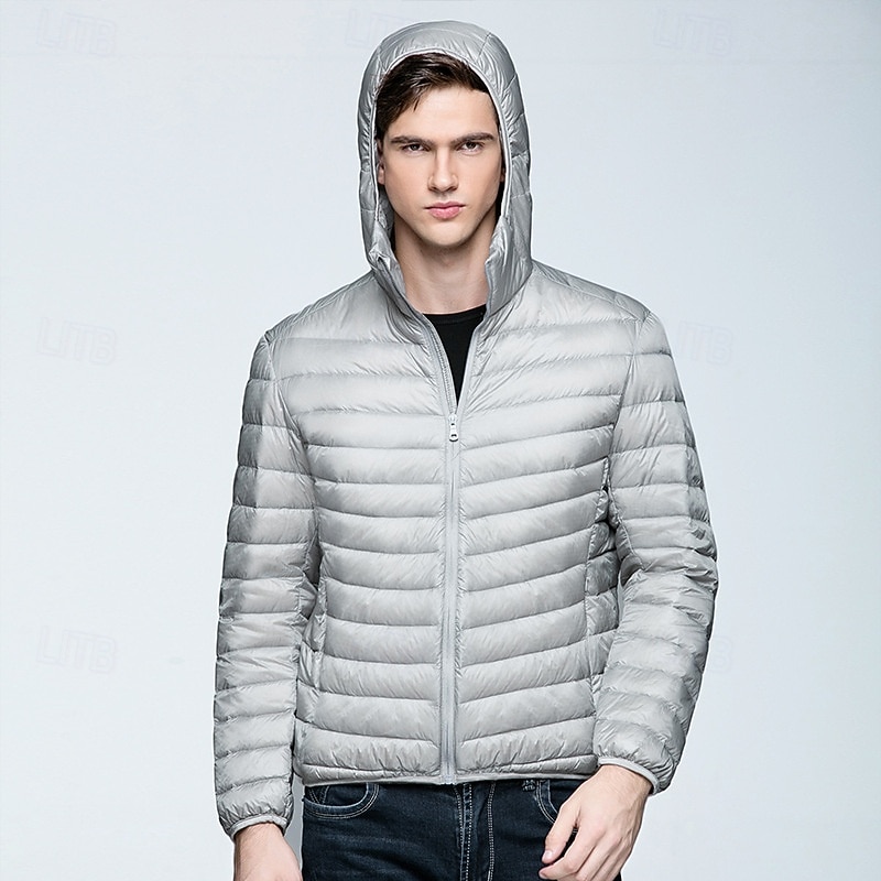 Męskie Płaszcz zimowy Dół kurtka puchowa Kurtka pikowana Kieszeń 50% biały puch kaczy Urlop Dzienne zużycie Randka Regularny Moda Codzienny Wygodny Keep Warm Jesień i zima Jednolity/zwykły kolor Wino 2026 - $45.99 –P6