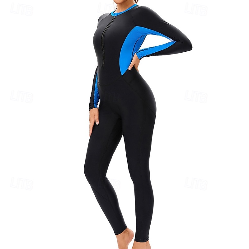 Dame Badedrakt Rash-guard UV Solbeskyttelse UPF50+ Langermet Badetøy Ta igjen glidelåsen Svømming Surfing Lapper Vår Høst 2025 - $32.99 –P4