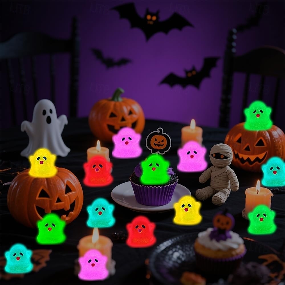 70 ks halloweenských miniaturních pryskyřičných sošek duchů, nočních světel, roztomilých miniaturních sošek duchů, halloweenských miniaturních doplňků do krajiny, venkovní dekorace, doplňků do hraček 2025 - $15.99 –P9