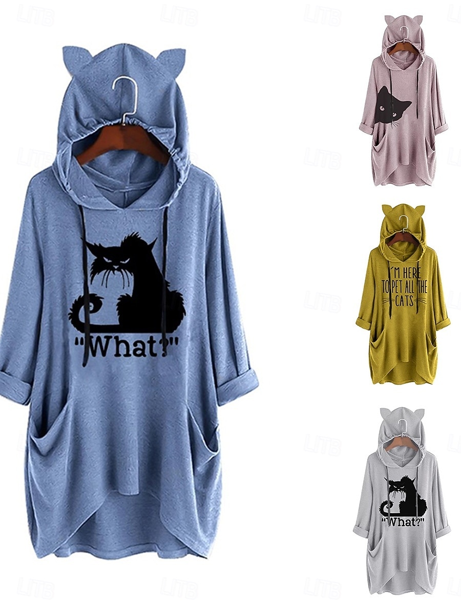 Femmes Sweat à capuche Uni Streetwear Occasionnel manche longue À capuche Hauts Réguliers Rue Fête Avec Poches Imprimé Jaune Rose Claire Bleu Gris Automne Hiver de 2025 ? $22.99 –P13