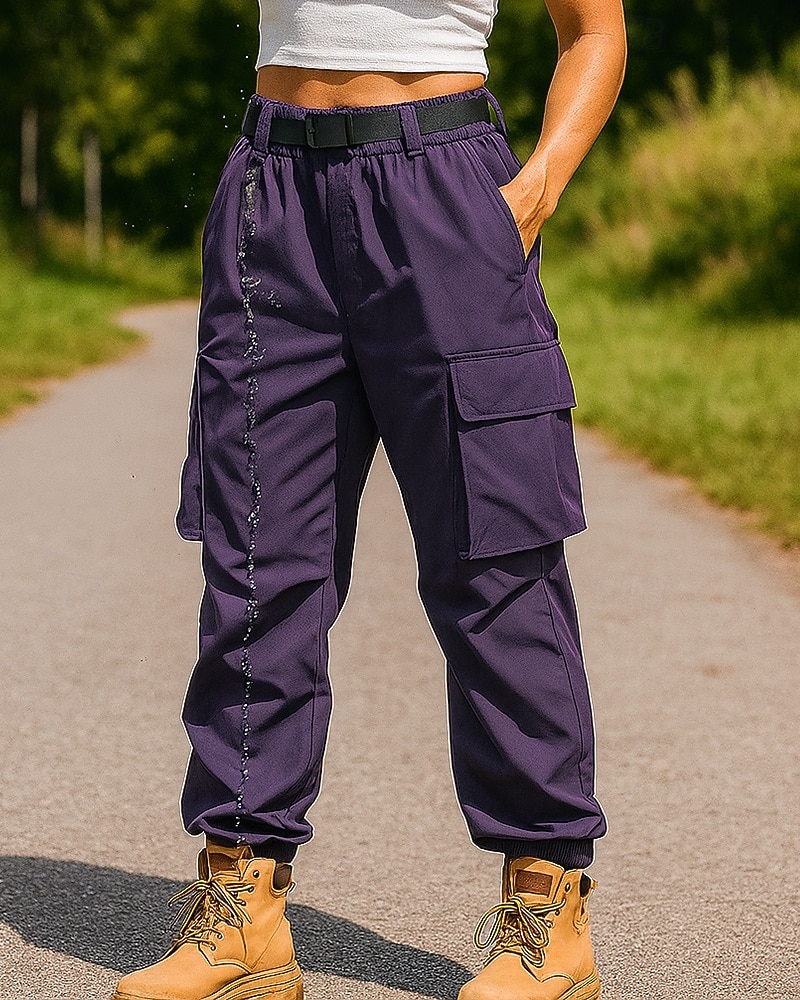 Per donna Pantaloni Cargo Pantaloni da escursionismo Esterno Vestibilità regolare Impermeabile Antivento Pantaloni Tasca Nero Bianco Campeggio / Escursionismo Corsa S M L XL XXL del 2025 a $35.99 –P3