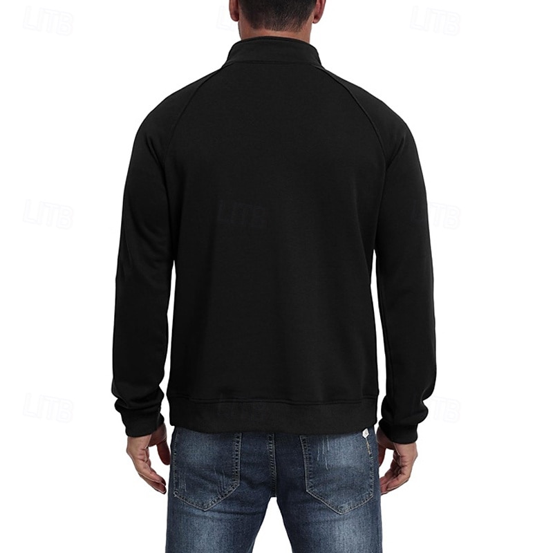 Ανδρικά Πουλόβερ Φούτερ με φερμουάρ Μαύρο Πράσινο Χακί Χακί Καφέ Γκρίζο Όρθιος γιακάς Σκέτο Τσέπη Αθλήματα & Ύπαιθρος Καθημερινά Αργίες Πολυεστέρας Κομψό στυλ street Βασικό Καθημερινό Άνοιξη Φθινόπωρο 2026 - $29.99 –P8