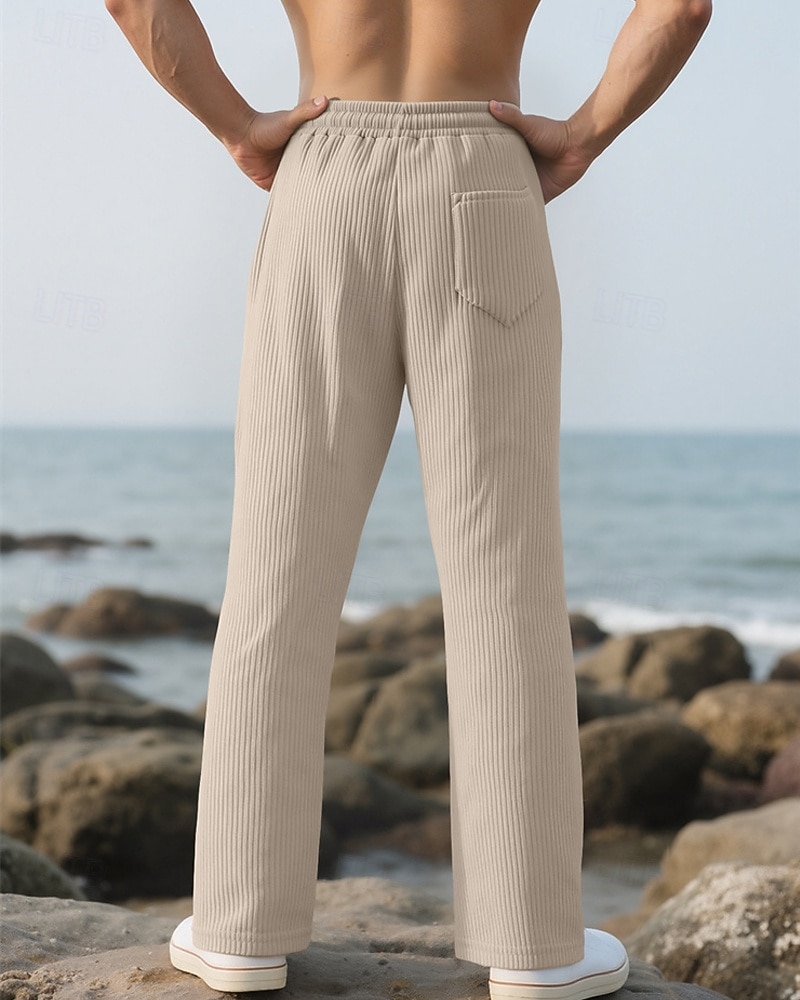 Pánské Tepláky Kordurové kalhoty Kalhoty Tepláky s rovnými nohama Šňůrky Kapsy Elastický pas Bez vzoru Pohodlné Outdoorové sporty Denní Módní Na běžné nošení Vojenská zelená Černá Lehce elastické 2026 - $18.99 –P14