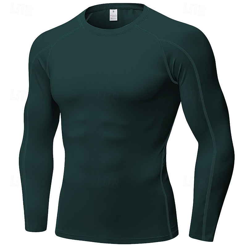 Per uomo Maglia a compressione Strato di base per l'allenamento T-shirt Fitness Manica Lunga Top Athleisure Autunno Asciugatura Rapida Palestra Pallacanestro Atletico abbigliamento sportivo del 2025 a $20.99 –P16