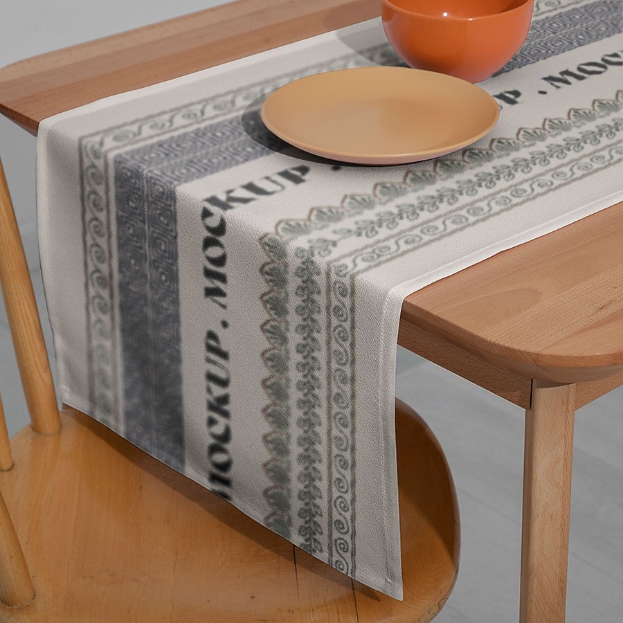 1Pc Chemin de table rectangulaire imprimé numériquement – Drapeau de table simple et élégant pour table à manger banquet mariage et décoration intérieure de 2025 ? $10.99 –P2