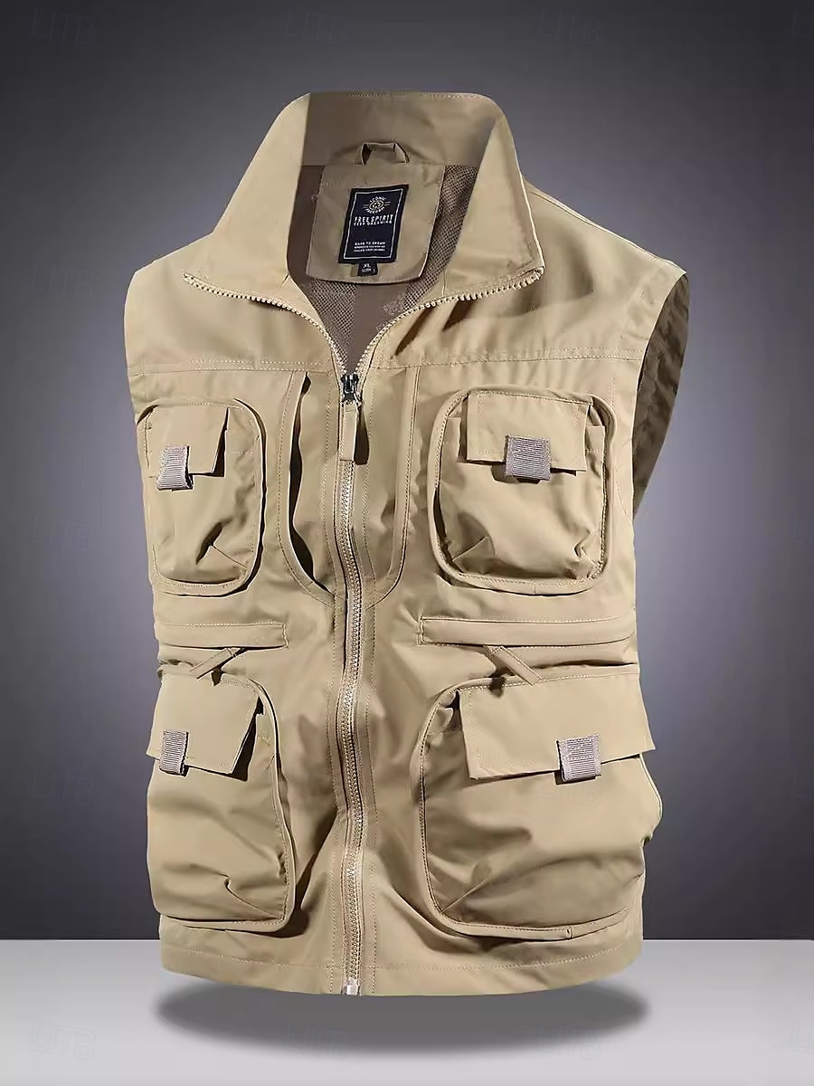 Per uomo Gilet da esterno Giacca Tattica Sport all'Aperto Casuale Per la pesca Campeggio & Escursionismo Attivo Primavera Autunno Multi-tasche Multistrato Poliestere Tattico Cerniera Collo alla del 2026 a $42.99 –P1