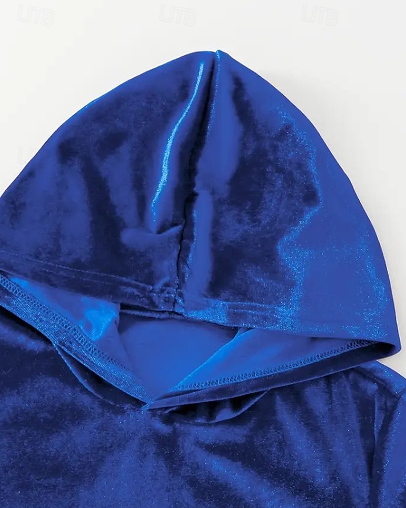 Dam Aktiv Streetwear Blus Huvtröja Byxuppsättningar Långärmad Huva Ensfärgat Rynkad Semester Dagliga kläder Rodnande Rosa Vin Blå Höst Normal 2025 - $31.99 –P13