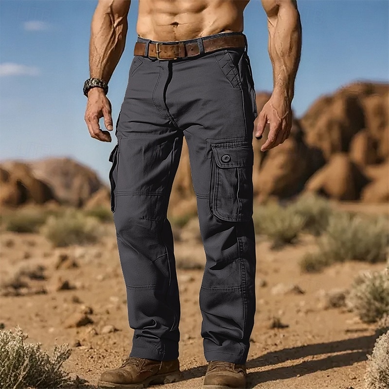 Homme Pantalons Cargo Pantalons Boutons Multi-poches Uni Portable Extérieur Quotidien Camping & Randonnée Mode Classique Armée jaune Vert herbe de 2025 ? $28.99 –P7
