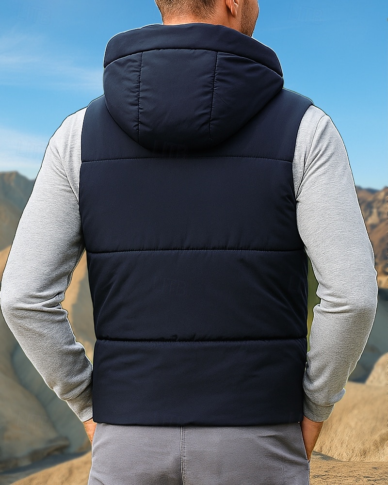 Per uomo Gilet imbottito Gilet termico Senza Maniche Gilet Esterno Calore Termico Inverno Cerniera Poliestere Nero Rosso Blu Reale Caccia Pesca Arrampicata del 2025 a $46.99 –P2