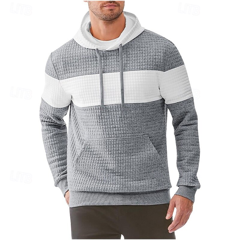 Per uomo Felpa con cappuccio Felpa con cappuccio a nido d'ape Felpa con cappuccio in pile Nero Blu marino Marrone Cachi Grigio Con Cappuccio Semplice Patchwork Blocco di colore Sport & Outdoor del 2025 a $27.99 –P2