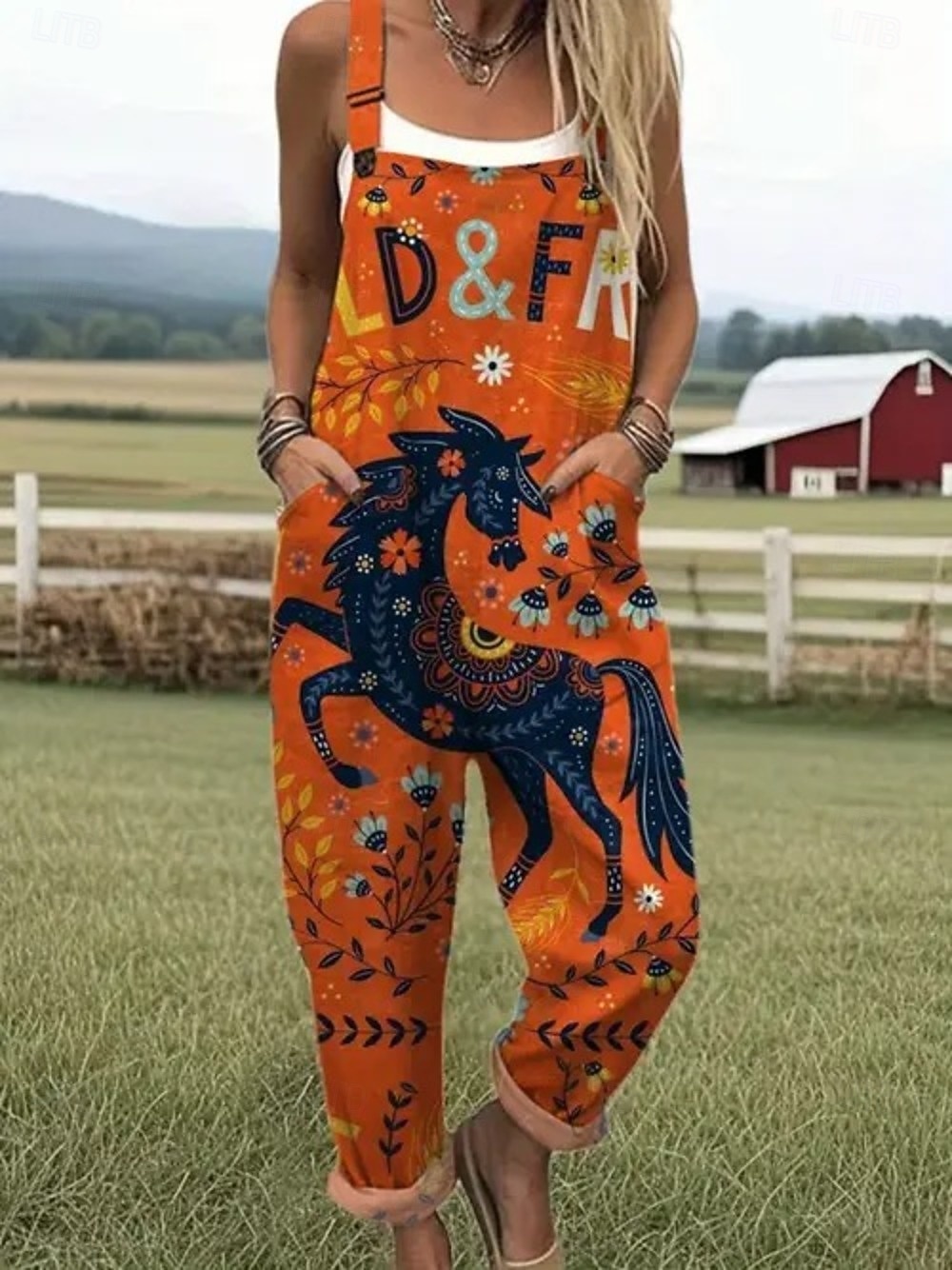 Salopette da donna 100% cotone attiva senza maniche dritta con scollatura quadrata e tasche per vacanze quotidiane fit rilassato nero rosa viola estate del 2026 a $54.99 –P2