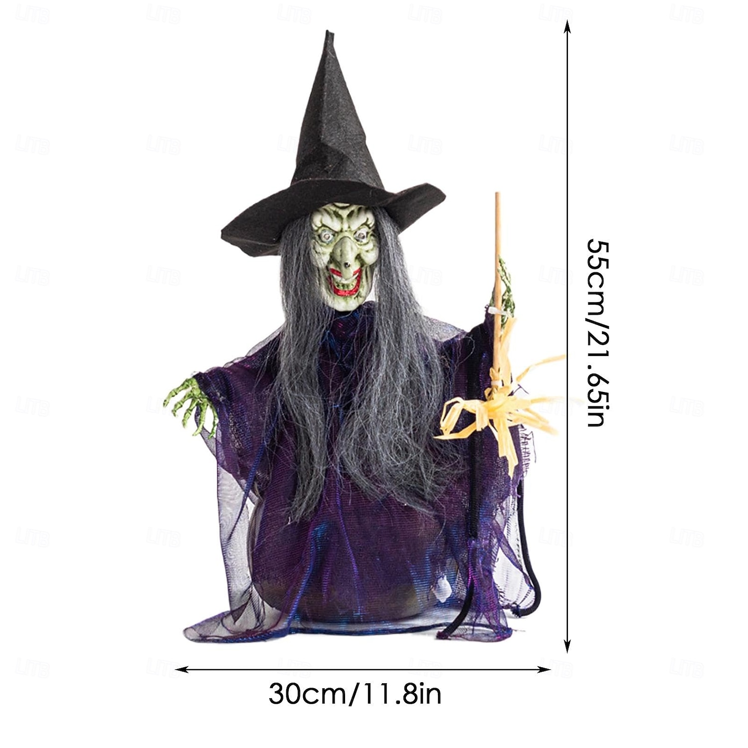 2025年 ハロウィンの魔女の飾り、ハロウィンの魔女が開いた魔女のフィギュア、ハロウィンの飾り、サウンドアクティブ - ホームデコレーション、パーティーギフト用品、屋内屋外用、光る目付き  コレクション – $139.99 –P5