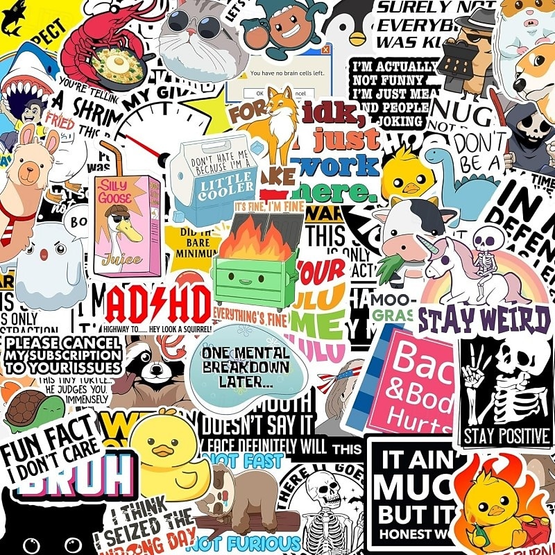 Set Of 130 Pcs Funny Saying Stickers Waterproof Vinyl Decals For Laptop Phone Guitar Skateboard Suitcase Scrapbook Journal Notebook Kids Toys Decoration 2025 - $9.99 –P1