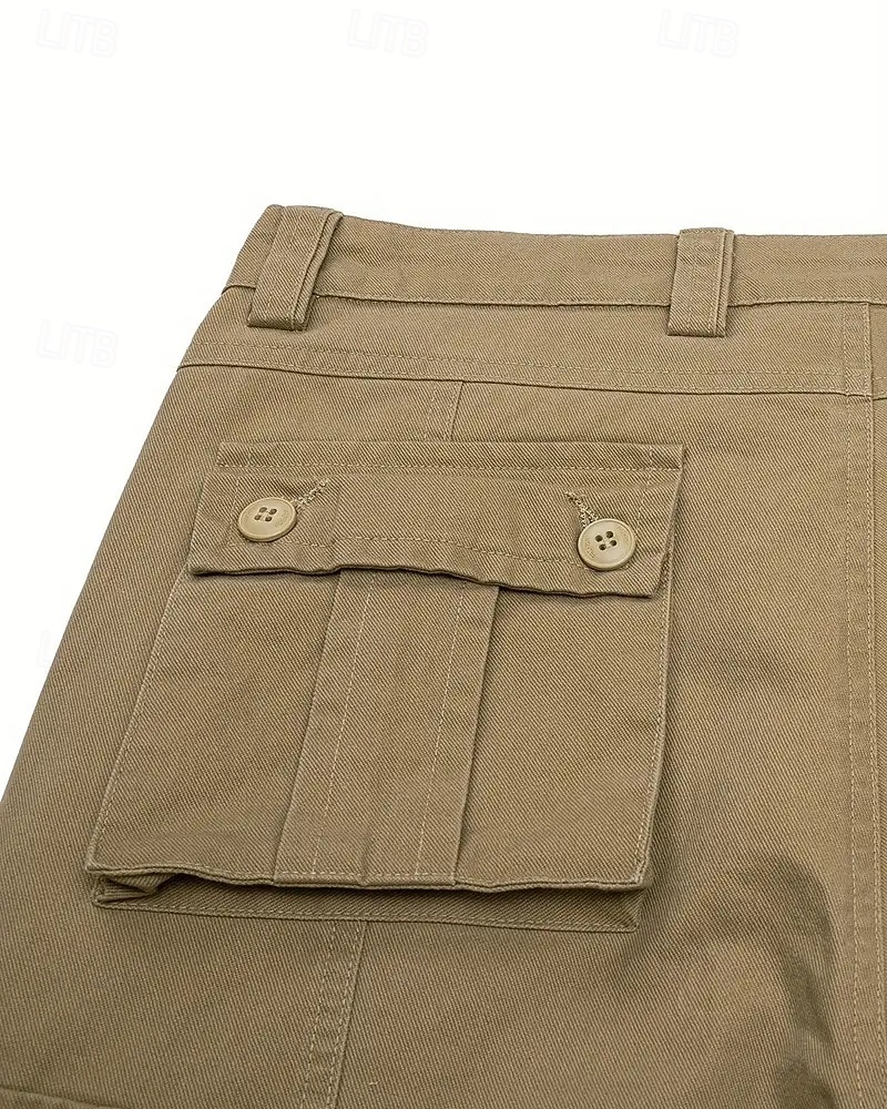 Per uomo Pantaloni Cargo Pantaloni Bottoni Multi-tasche Semplice Indossabile All'aperto Quotidiano Campeggio & Escursionismo Moda Classico Nero Verde militare del 2025 a $43.99 –P5