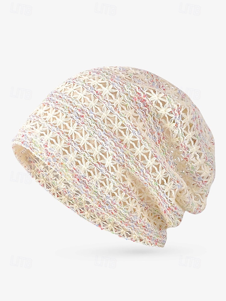 Bonnet ample en tricot de dentelle pour femme – bonnet en polyester léger et respirant pour le printemps, l'automne, les promenades en plein air et les tenues décontractées quotidiennes de 2025 ? $5.99 –P4