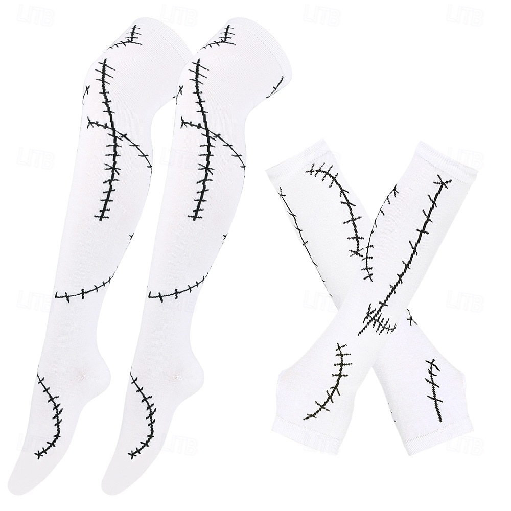 Sally Gloves Accessories Set Socks The Nightmare Before Christmas Horror Scary Costume Adults' Women's Halloween Carnival Party Performance Easy Halloween Costumes Dress Up 2026 - $13.99 –P9