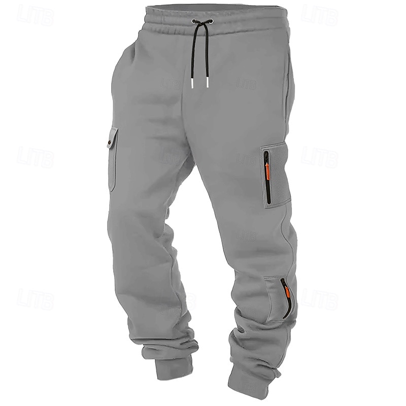Herre Joggebukser Jogger Bukser Cargo joggebukse Snorer Lomme Elastisk midje عادي Komfort Sport & Utendørs Daglig Mote Fritid Svart Hvit Mikroelastisk 2026 - $21.99 –P3