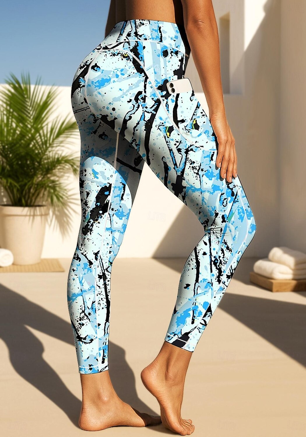 Damen Unisex Pilates-Leggings Fitnesshose Trainingsleggings Taschen Stempelsteuer Seitentaschen Pilates Fitnessstudio Fitnesstraining Hosen Strumpfhosen Leggings Grafik Abstrakt Graffiti Dunkelgrau 2026 - $18.99 –P1