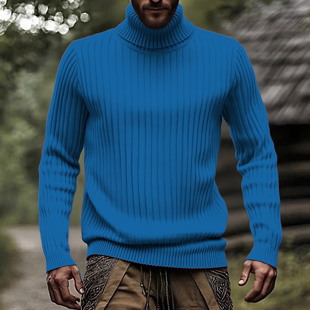 Per uomo Maglione Maglione a maglia A Coste Maglia Top Regolari Lavorato a maglia Semplice Dolcevita Moda Essenziale Vacanza Abbigliamento quotidiano Abbigliamento Autunno Inverno Nero Bianco M L XL del 2026 a $38.99 –P5