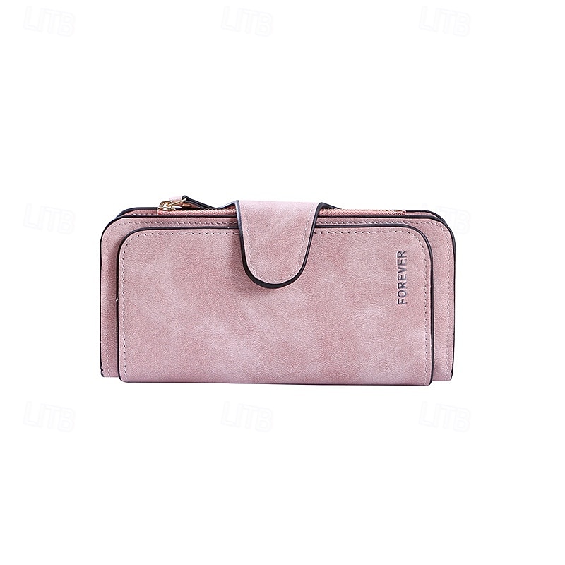 محفظة نسائية أنيقة مصنوعة يدويًا بفتحات متعددة، محفظة كورية ثلاثية الطي، سعة كبيرة، حامل بطاقات متعدد، محفظة جلدية أنيقة بلونين، هدية 2026 - $15.99 –P6