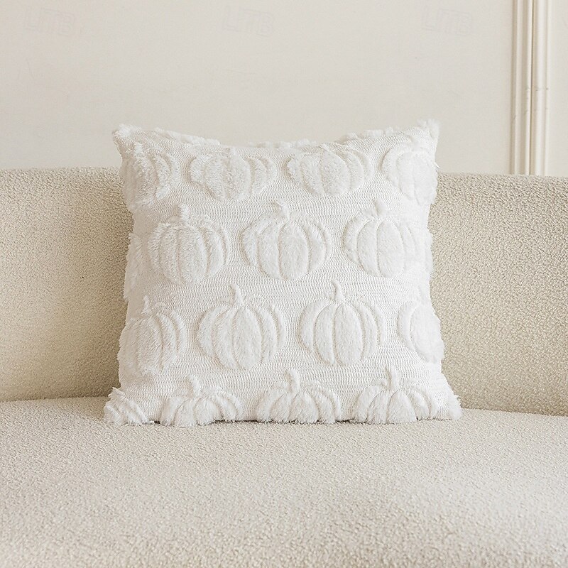 2026年 秋用クッションカバー 18 x 18インチ 感謝祭やハロウィーンの装飾用カボチャクッションカバー、ラストベージュとホワイト、ソファベッドの装飾  コレクション – $10.99 –P9