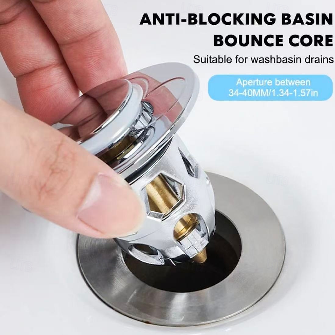 Bouchons de vidange universels pour évier de salle de bain, lot de 2 – Bouchon escamotable à pression avec noyau en laiton &lavabo de cuisine de 2026 ? $15.99 –P1