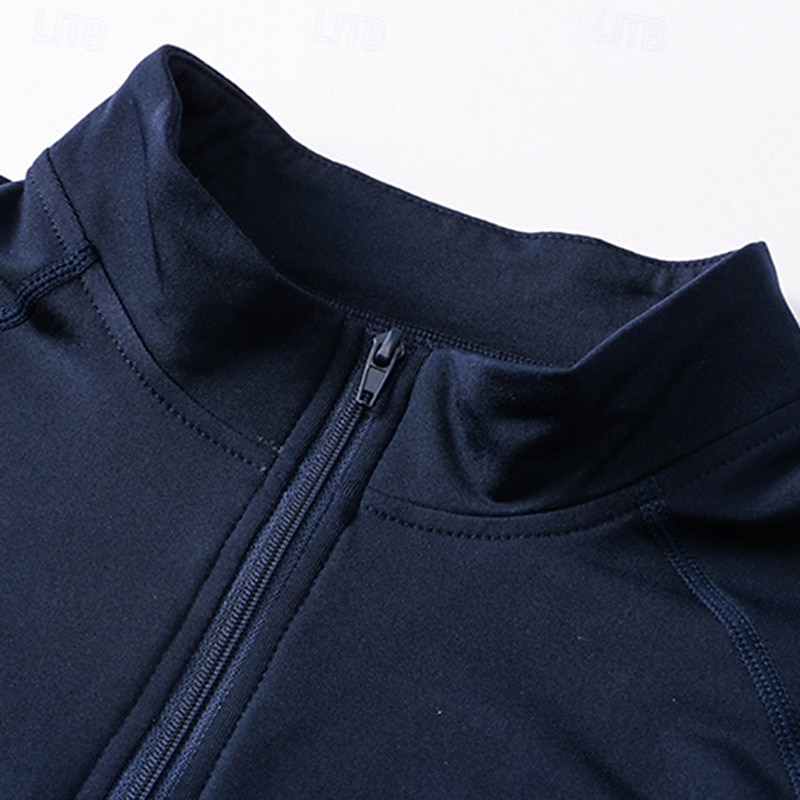 Herr Kompressionströja Fleece-underställ Träningstoppar Kvarts dragkedja Långärmad Överdelar Fritids- Solid färg Snabb tork Varm Gym Basket Träning Sportkläder Sportkläder Vinrött Svart Vit 2025 - $22.99 –P9