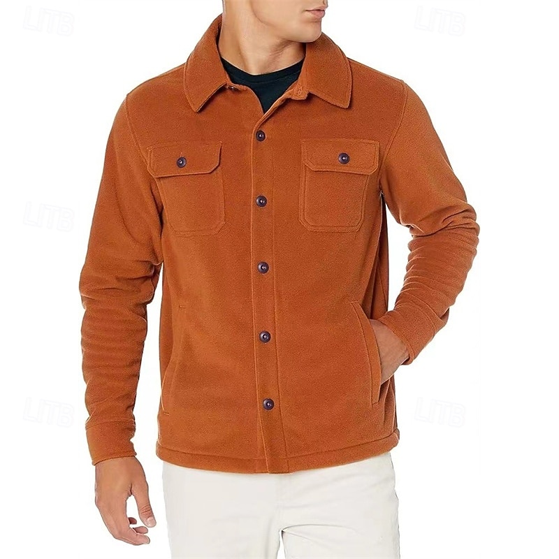 Herr Lättviktsjacka Vardaglig jacka Semester Dagligen Andningsfunktion Ficka Vår Höst Slät Mode Klassisk Kavajslag Normal Svart Marinblå Himmelsblå Mörkgrön Orange Jacka 2025 - $37.99 –P8