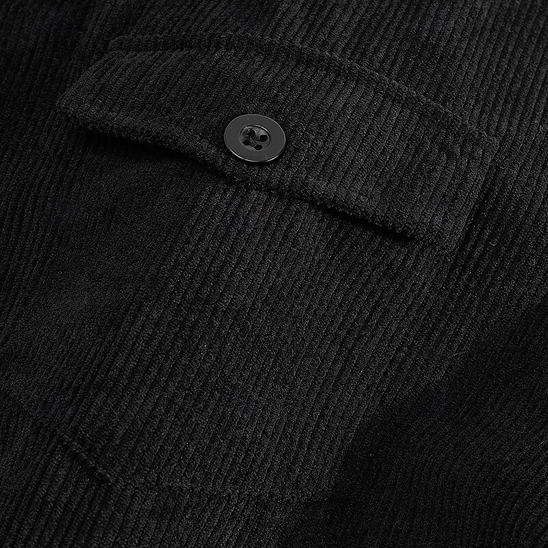 Homens jaqueta leve Jaqueta de Veludo Jaqueta Carga Jaqueta casual Férias Diário Respirável Bolsos Primavera Outono Tecido Moda Clássico Colarinho Chinês Padrão Adamascado Preto Verde Escuro Marron de 2025 por $32.99 –P8