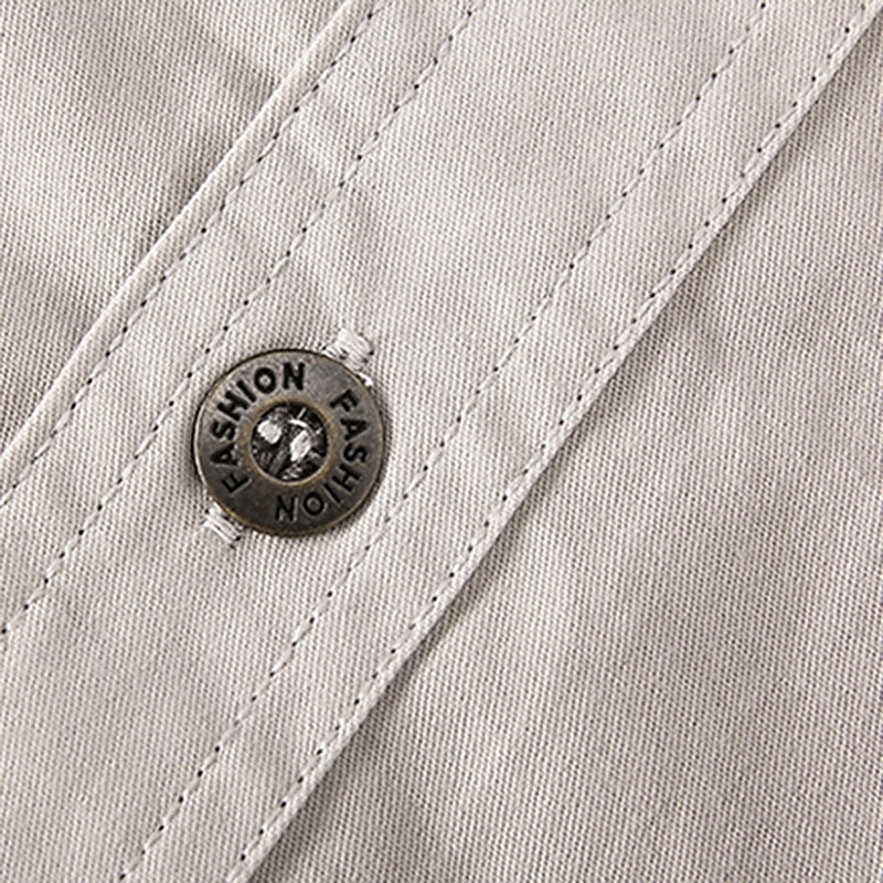 Муж. рубашка-карго Рубашка для туризма и прогулок Тактическая военная рубашка Длинный рукав Отложной Верхняя часть На открытом воздухе Дышащий Весна Осень Хлопок Черный Белый Военно-зеленный 2026 - $31.99 –P10