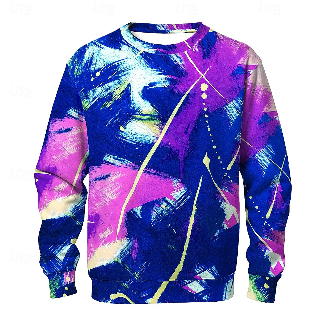 Herre Abstrakt Genser Fritid Langermet Crew-hals Feriereise Gateklær Rød Lilla Crewneck 3D Alle årstider Designer 2025 - $26.99 –P2