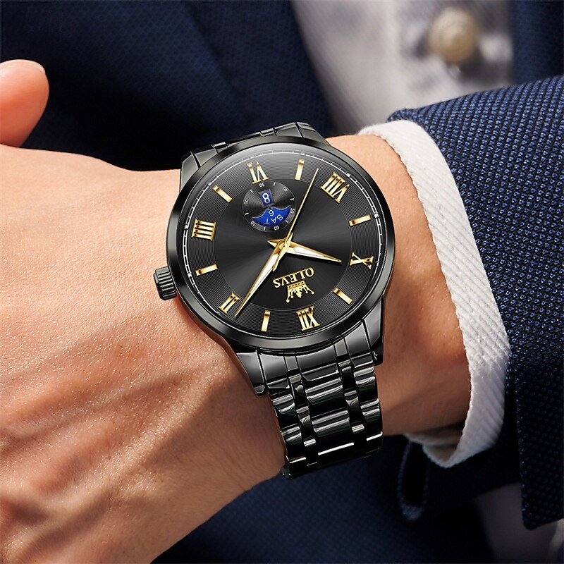 Uusi Olevs miesten business-kello, jossa on valoisa kalenterinäyttö, kvartsikello on muodikas, trendikäs ja rento sekä vedenpitävä miesten urheilukello. 2025 - $31.99 –P4