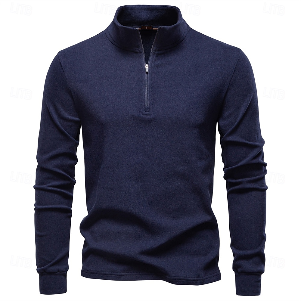 Per uomo Felpa con zip corta Nero Blu marino Blu Verde Cachi Collo Alto Semplice Lavoro Sport & Outdoor Casuale senza stampa Cool Casual Maglione Primavera Autunno Abbigliamento Felpe con cappuccio del 2026 a $26.99 –P31