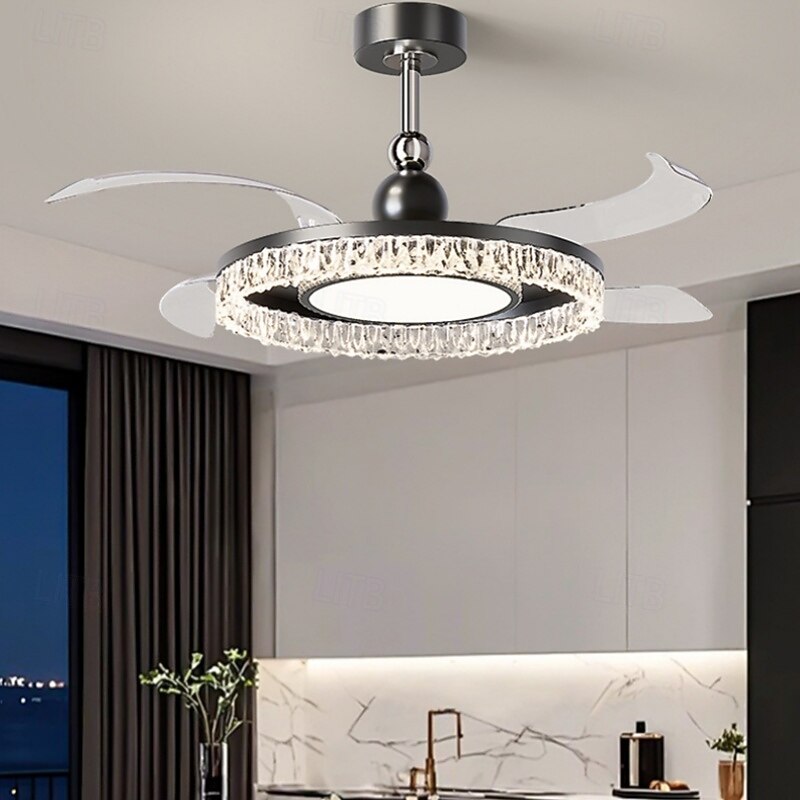 LED-Deckenventilatoren dimmbar mit Fernbedienung 106 cm Deckenleuchte mit Acryl-Lampenschirm Kronleuchter Schlafzimmer Wohnzimmer 2025 - $545.79 –P14