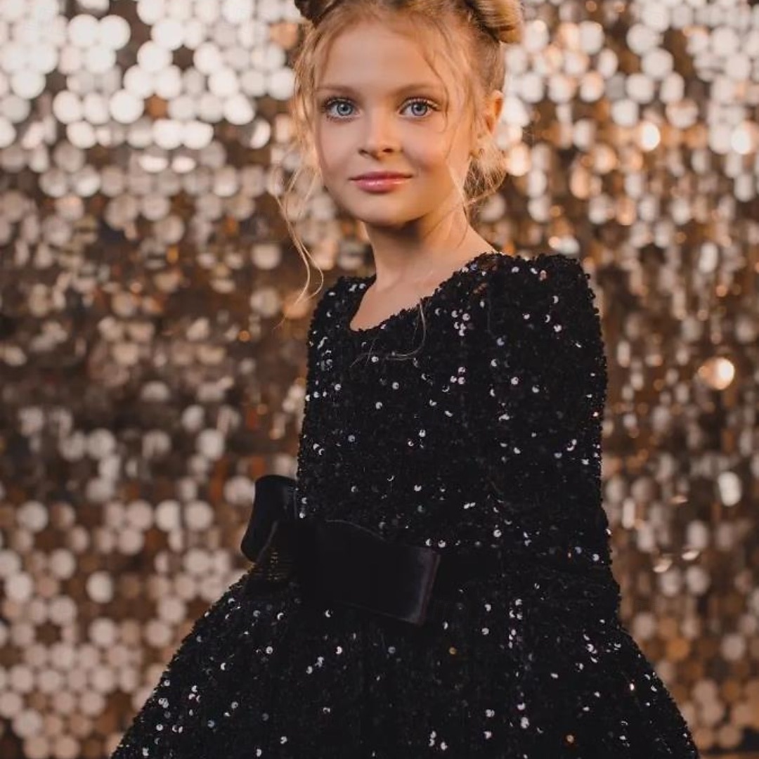 Kinder Mädchen Partykleid Einfarbig Langarm Leistung Netz Prinzessin Süß Netzstoff Knöchellang Etui-Kleid Tüllkleid Sommer Frühling Herbst Kinder Schwarz Weiß Wein 2025 - $79.99 –P7