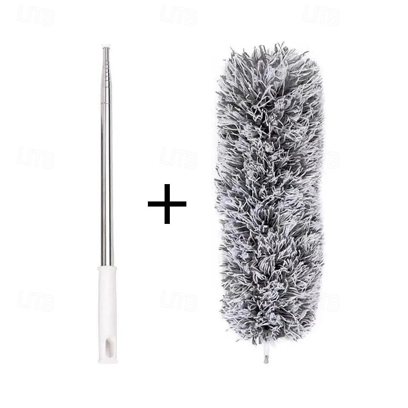Plumero de microfibra curvo, retráctil y lavable, de 2,8 metros de largo, con mango extensible, flexible y electrostático, ideal para limpiar el hogar, ventiladores de techo de gran alcance, 2025 - $6.49 –P18