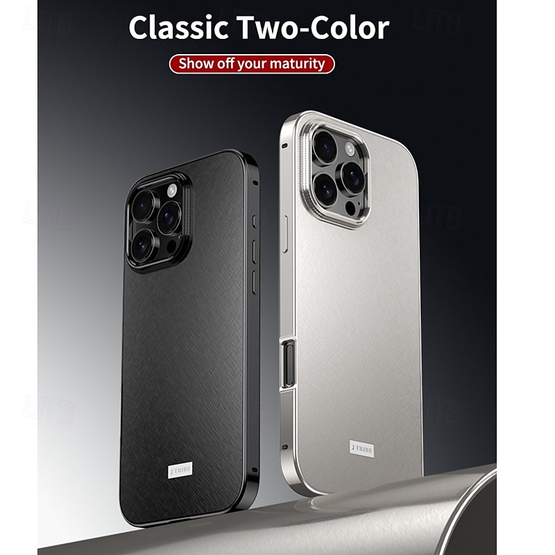 телефон Кейс для Назначение iPhone 17 Pro Max 17 Air 16 Pro Max Plus 15 Pro Max 14 Pro Max Кейс на заднюю панель Защита от удара Ретро Металл 2025 - $21.99 –P5