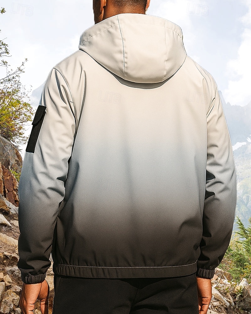 Herre Vindtett jakke Softshell jakke Turjakke Utendørs Vanntett Vindtett Turantrekk Turklær Vår Høst Topper Camping / fotturer / grotting Løp Gradert Svart Rosa Blå 2026 - $39.99 –P2