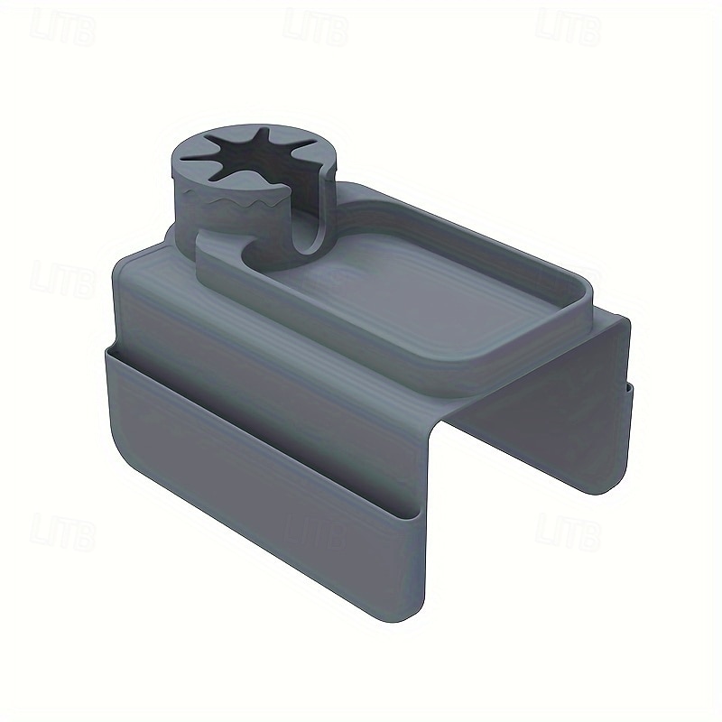 1 bandeja portavasos de silicona multifuncional para reposabrazos de sofá antideslizante con portavasos, posavasos resistente al calor, organizador con bolsillos laterales para controles remotos, 2025 - $40.99 –P7