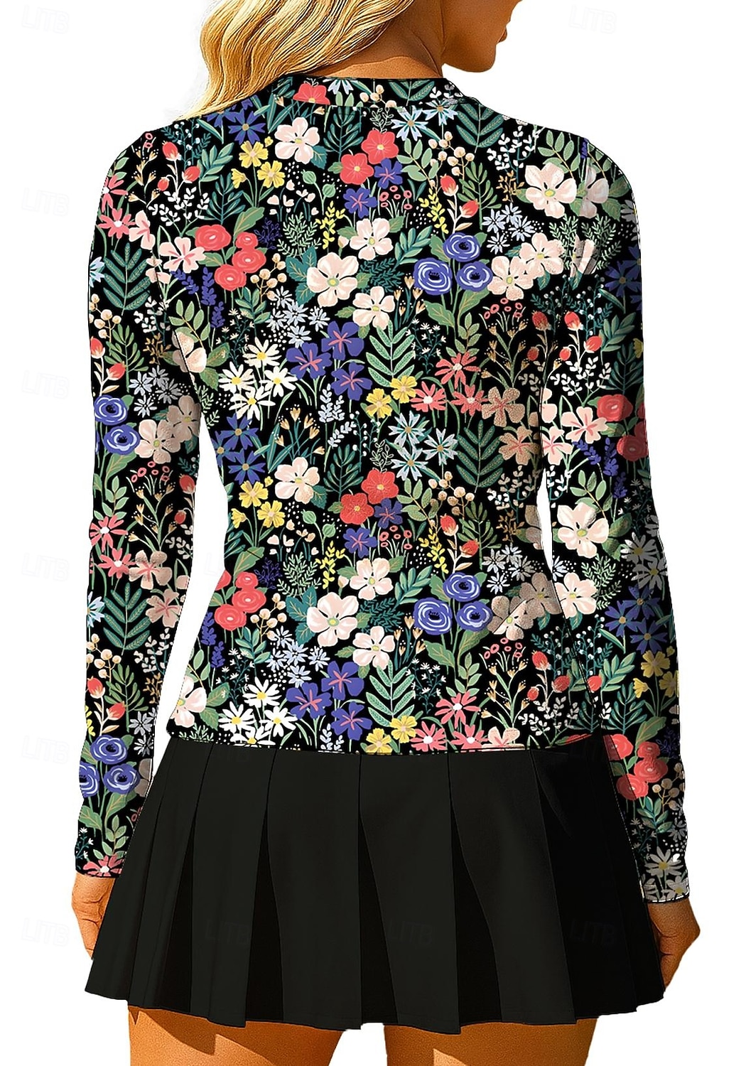 Mulheres Plantas Floral Botânico floral Tops Camisa Esportiva Camisa de tênis Top de tênis Manga Longa Zíper Floral UPF50+ Resistente a UV Elasticidade Alta Pavio Humido Respirável Voleibal Tênis de 2026 por $20.99 –P2