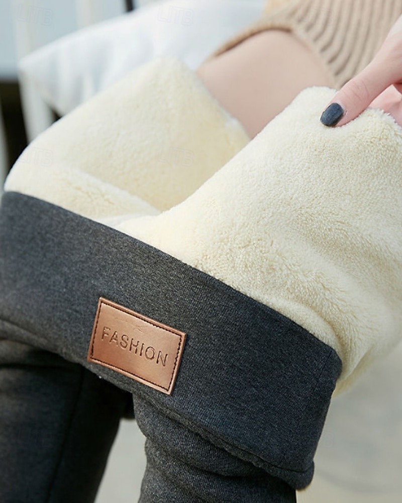 Mulheres leggings forradas de lã Calças Leggings Roupa de rua Casual Comprimento total Natural Tecido Cintura elástica Confortável Rua Feriado Roupa Diária clarete Cinza escuro Cinzento Preto 1 # de 2025 por $20.99 –P5