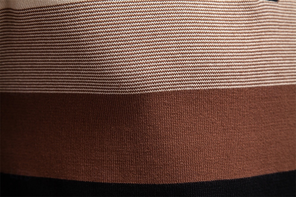 Homme Pull Tricoter Hauts Réguliers Demi-zip Bandes Rayé Col montant ancien Frais École Vacances Vêtement Tenue Printemps Automne Noir Violet S M L de 2025 ? $50.99 –P34