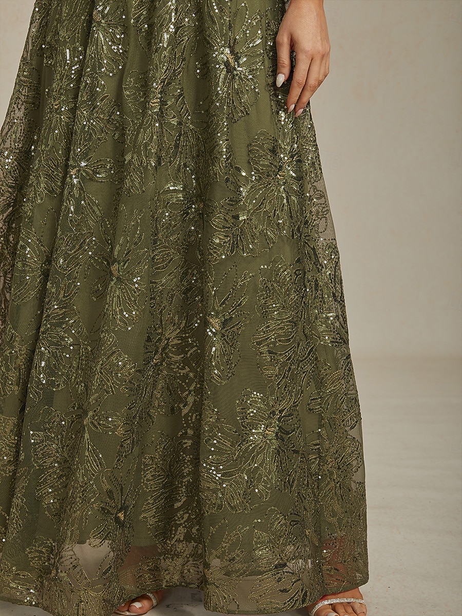 Damen Maxikleid A Linie Kleid Rückenfreies Kleid Elegant Party Geburtstag Einfarbig Ärmellos V Ausschnitt Olive Sommer Frühling 2025 - $169.99 –P3