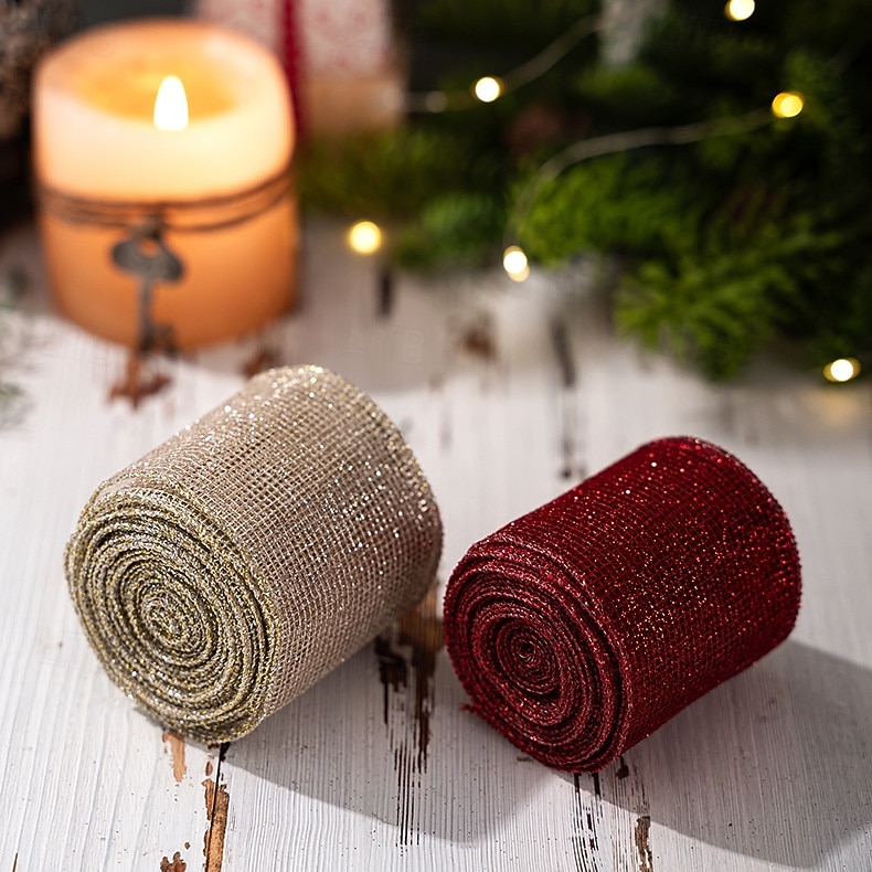 3 rouleaux de ruban de Noël câblé, nœud décoratif à faire soi-même, ruban de satin en maille rouge, décoration de boîte cadeau, fournitures d'artisanat de vacances, ornement d'arbre de Noël et de 2025 ? $9.49 –P12
