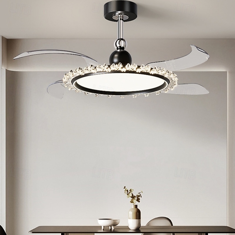 LED-Deckenventilatoren dimmbar mit Fernbedienung 106 cm Deckenleuchte mit Acryl-Lampenschirm Kronleuchter Schlafzimmer Wohnzimmer 2025 - $545.79 –P13