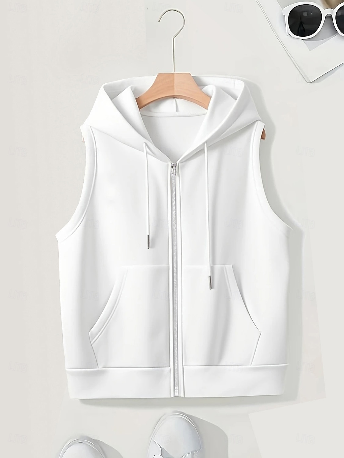 Mulheres Moletom Moletom com zíper Papai Noel Tecido Clássico Casual Sem Manga Com Capuz Tops regulares Casa Dia a Dia Feriado Bolso frontal Preto Branco Roxo Azul Escuro Inverno de 2025 por $21.99 –P1
