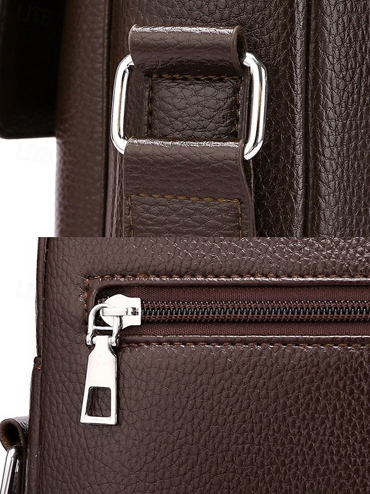 borsa a tracolla da uomo in similpelle effetto ciottolo – borsa a tracolla vintage business-casual, multitasche, tracolla regolabile per lavoro, viaggi e spostamenti quotidiani del 2025 a $19.99 –P11