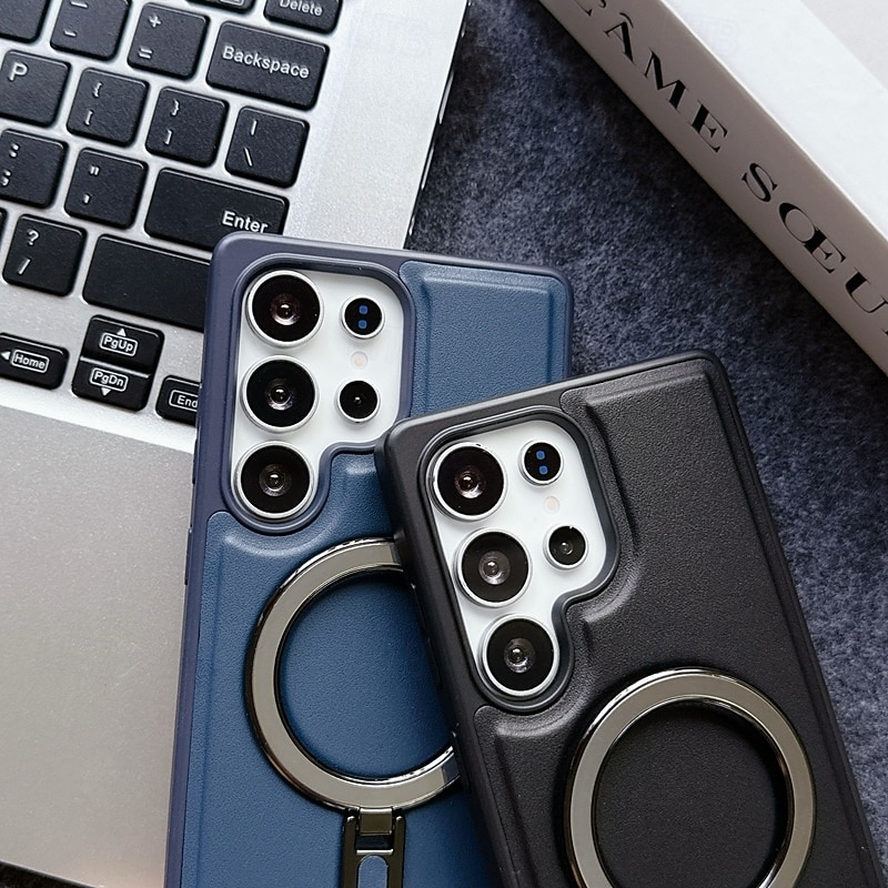 Phone Case For Samsung Galaxy S25 S25 Edge S24 S24 FE S23 Ultra Plus S22 Plus  Ultra Back Cover Magnetic Kickstand Shockproof Retro TPU PU Leather 2025 - $13.99 –P3